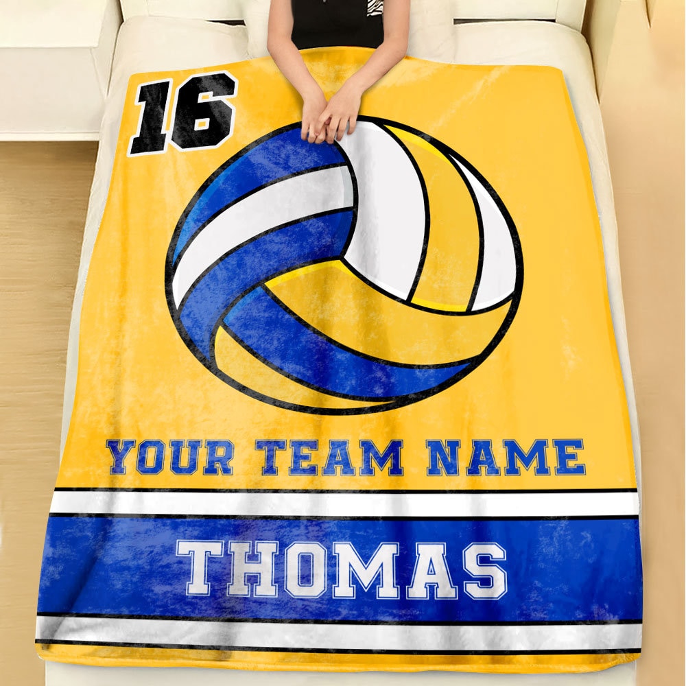 Volleyball Player Personalized Blanket, Custom Name And Number Volleyball Blanket, Volleyball Gifts, Volleyball Gifts For Team