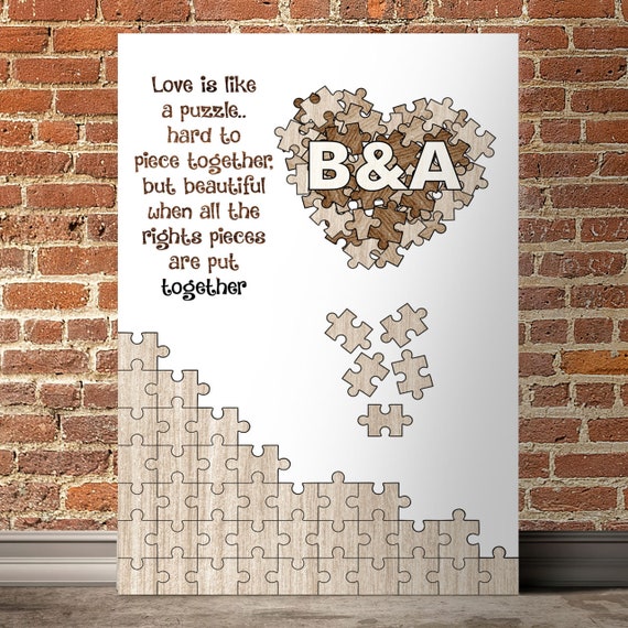 Love is Like Puzzle Valentine Gift Canvas, Valentines Gift Poster