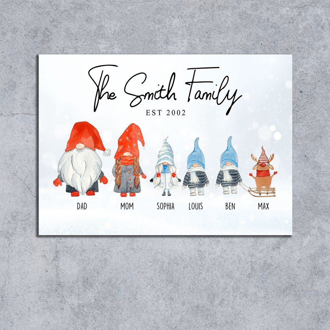 Personalised Gnome Family Printable Download, Gonk Family, Custom ...