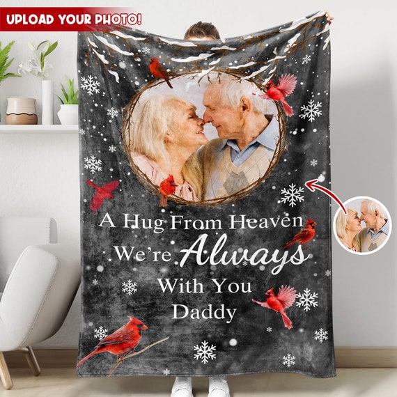 Hug From Heaven Blanket, Memorial Blanket, Custom Photo Blanket