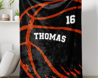 Basketball Lover Personalized Blanket, Gift Idea for Basketball Player, Kids Baseball Blanket, Graduation Gift, Custom Blanket for Boys