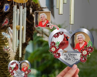 I am Always With You - Personalized Memorial Wind Chime - Custom Suncatcher Wind Chime