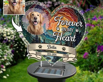 thumbnail image 2 of Personalized Pet Memorial Solar Light – Custom Photo Garden Light For Loss Of Dog Or Cat, Sympathy Gift 2 of 11