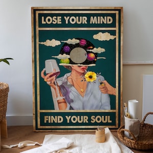 Lose Your Mind Find Your Soul Vintage Canvas, Vintage Music-Inspired Wall Art, Retro Poster Print, Music Retro Canvas Wall Art