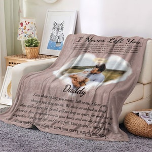 Personalized I Never Left You Memorial Blanket, Memorial Photo Blanket, Loss Of Loved One Blanket Gifs, Sympathy Blanket, In Heaven Blanket image 2