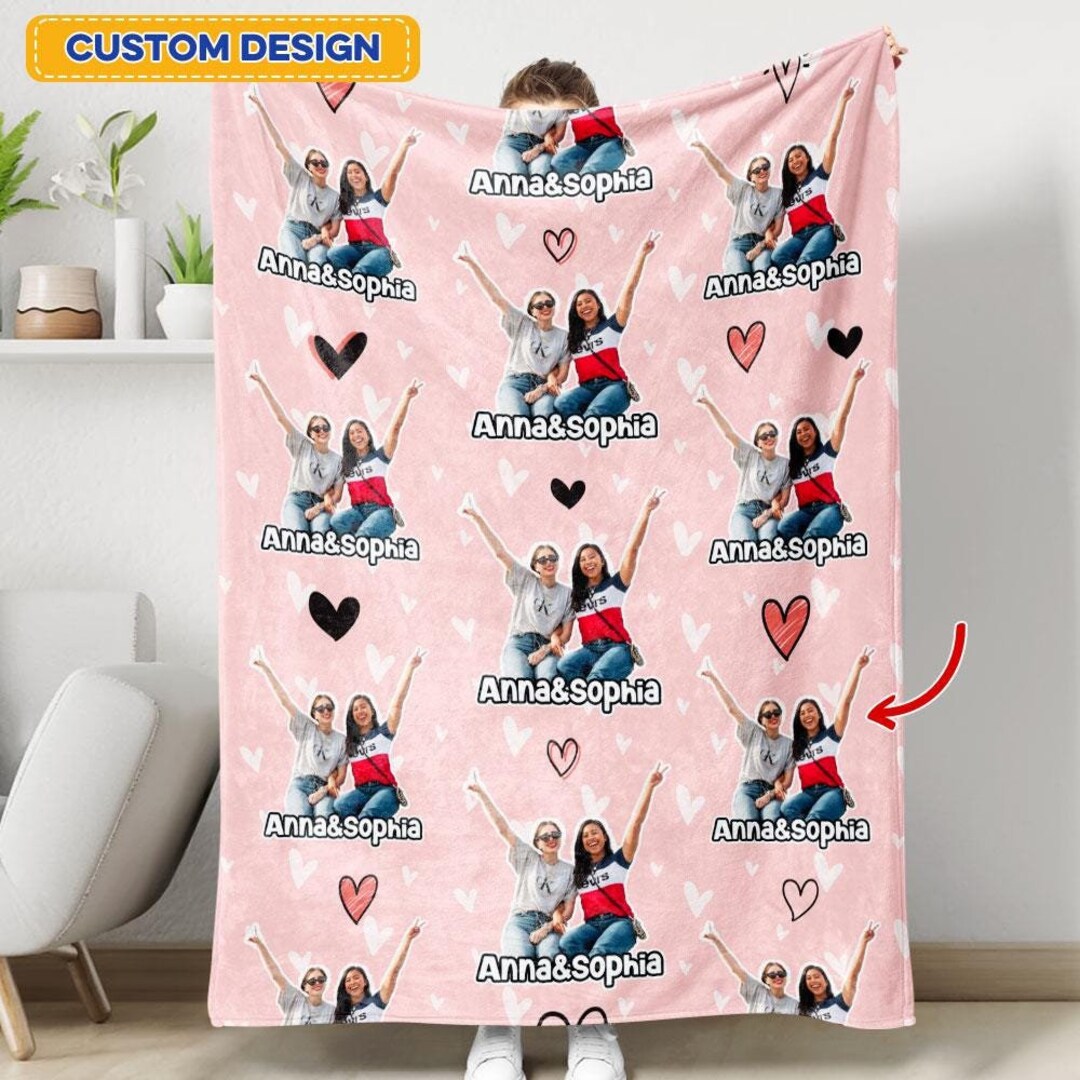 Personalized Best Friends Blanket - Gift Idea For Friends - Up To 5 Friends