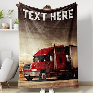 Personalized Truck Blanket, Custom Car Soft Cozy Sherpa Fleece Throw Blankets, Gift for Dad, Father&#39;s Day Gift