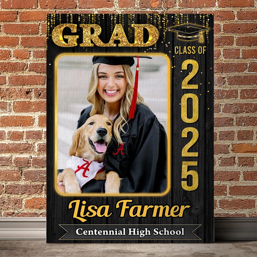 GRAD Class of 2025 Canvas, Personalized Graduation Welcome Sign, Custom ...