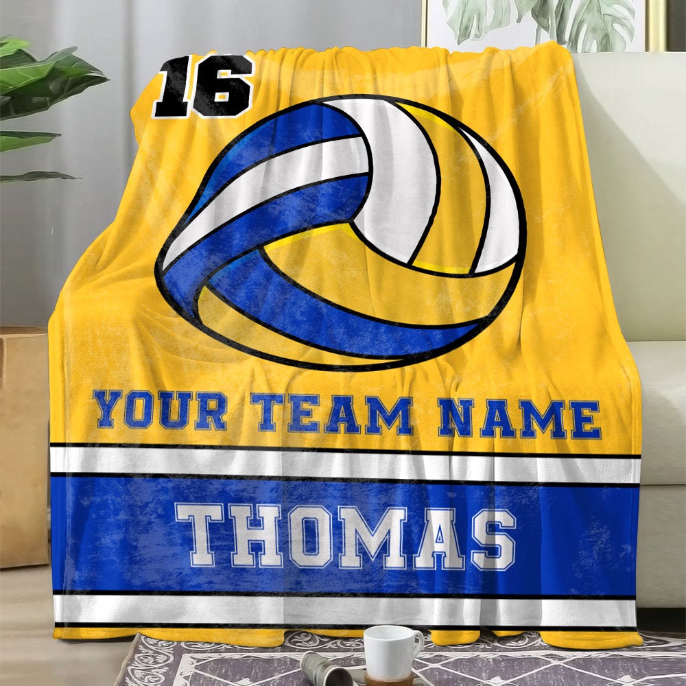 Volleyball Player Personalized Blanket, Custom Name And Number Volleyball Blanket, Volleyball Gifts, Volleyball Gifts For Team