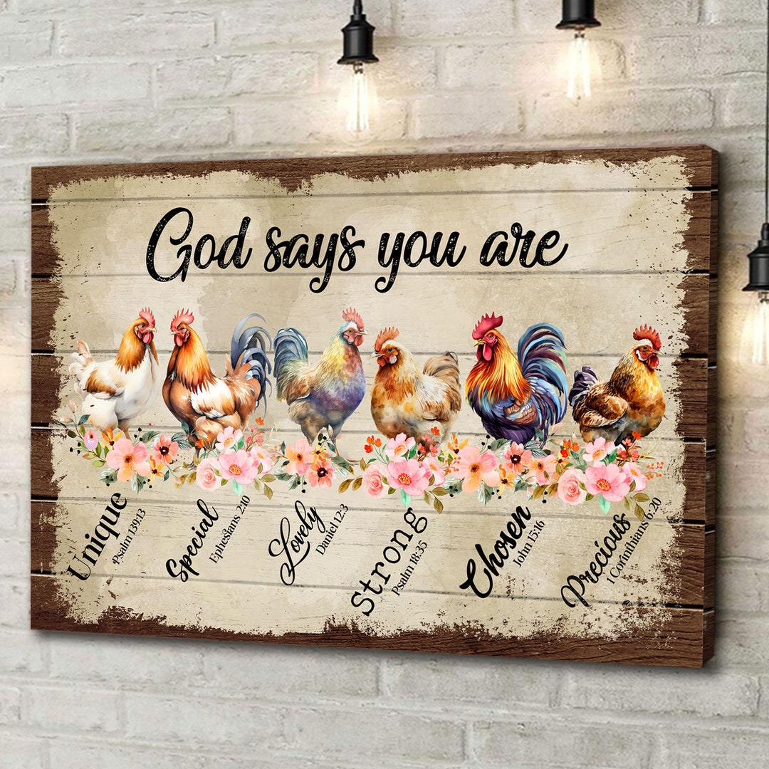 God Says You Are Chicken Canvas Poster, Motivation Canvas, Gift Ideas ...