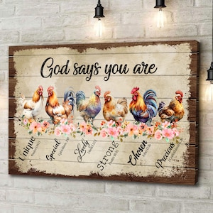 God Says You Are Chicken Canvas Poster, Motivation Canvas, Gift Ideas For Christian, Jesus&#39;s Lover Gift, Faith Canvas, Faith Gift