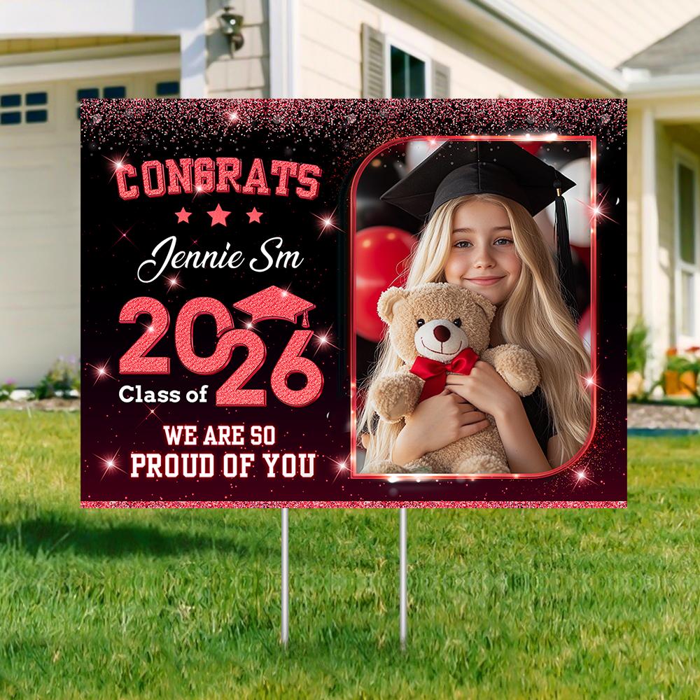 Senior 2026 Lawn Sign, Personalized Graduation Yard Sign With Photo ...