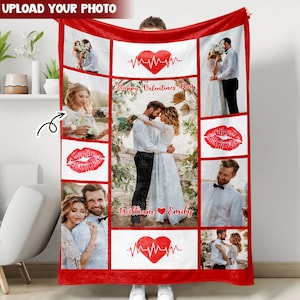 Custom Sherpa Fleece Blanket, Photo Blanket,Personalized Picture Blanket With Text,Memorial Blanket,Anniversary Gift,Valentine&#39;s Day blanket