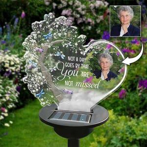 Kein Tag vergeht, an dem Sie nicht verpasst werden Gedenk-Solarlicht, personalisiertes Foto-Solarlicht, in liebevoller Erinnerung, Gedenkgeschenk