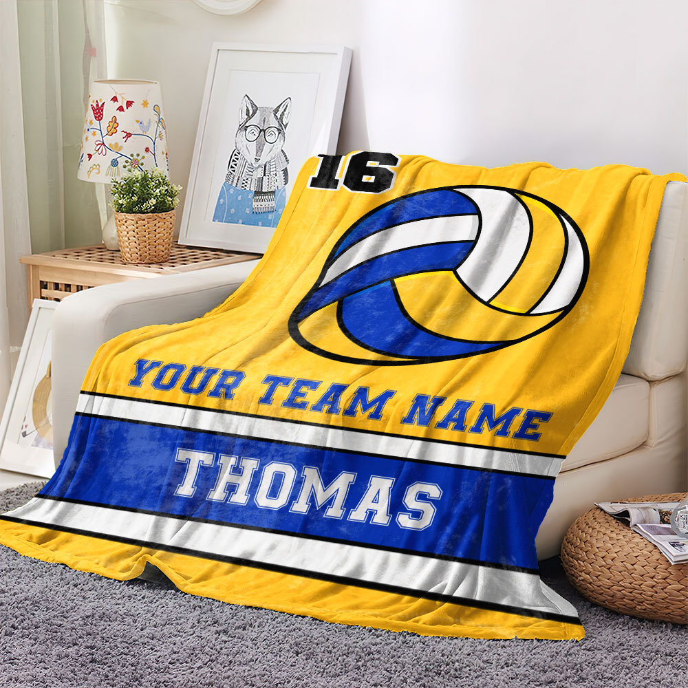 Volleyball Player Personalized Blanket, Custom Name And Number Volleyball Blanket, Volleyball Gifts, Volleyball Gifts For Team