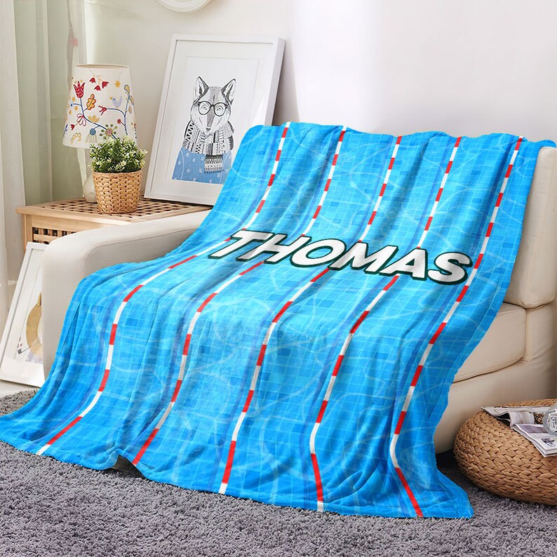 Personalized Swimming Blanket, Swimming Pool Custom Blankets, Swim Gift