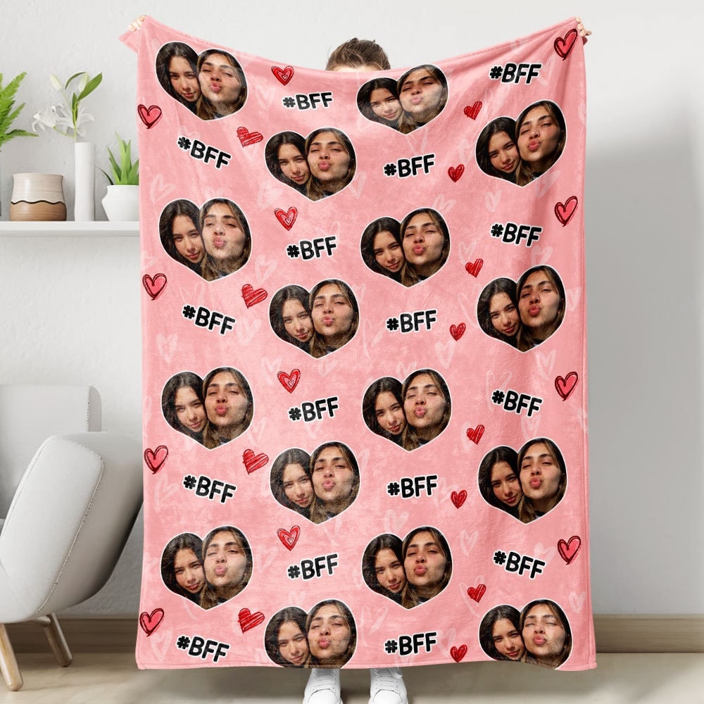 Besties Custom Gifts, Custom Photo Besties Blanket, Personalized Best Friends Gift, Gift For Best Friend, Gift For Besties, BFF Gift