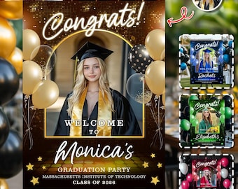 Class of 2026 Personalized Graduation Welcome Sign with Custom Photo, Congrats Grad Party Decor Display, Unique Graduation Gift Idea