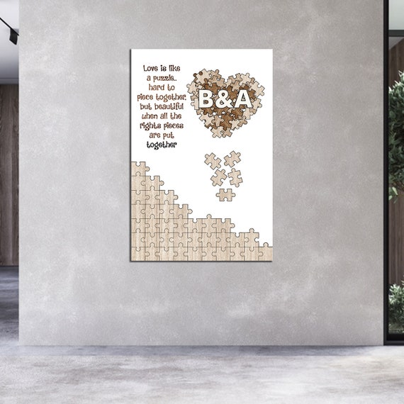 Love is Like Puzzle Valentine Gift Canvas, Valentines Gift Poster