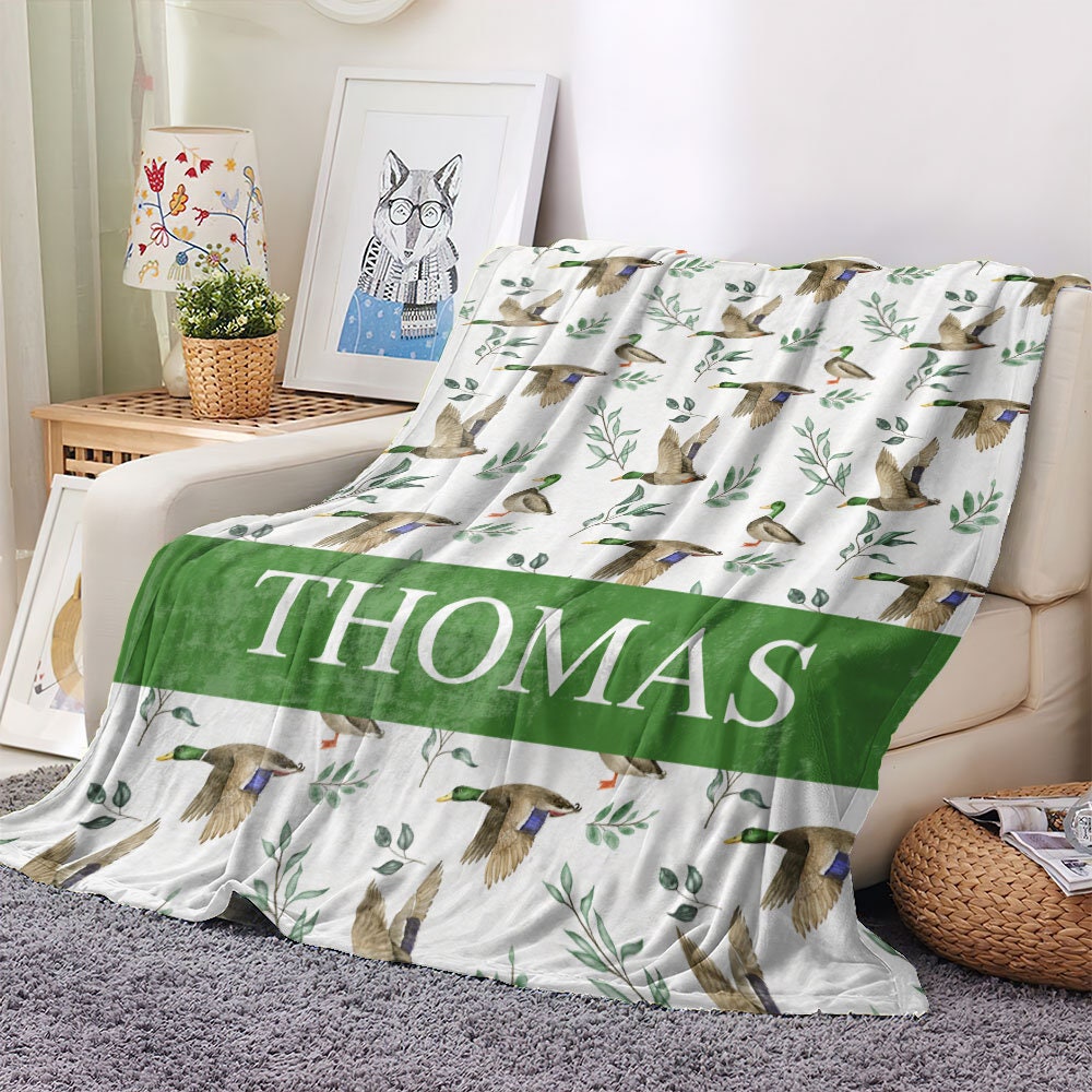 Mallard Duck Pattern Print Blanket