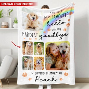 You Were My Favorite Hello My Pet Sherpa Fleece Blanket Custom Blanket with Pet Photo, Personalize Dog Picture Blanket Collage