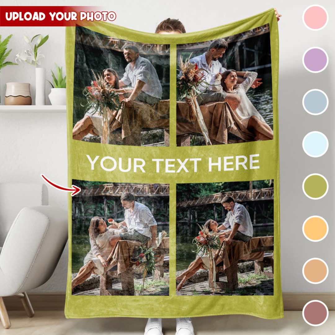 Personalized Couple Photos Blanket,sherpa Blanket,photo Collage Custom