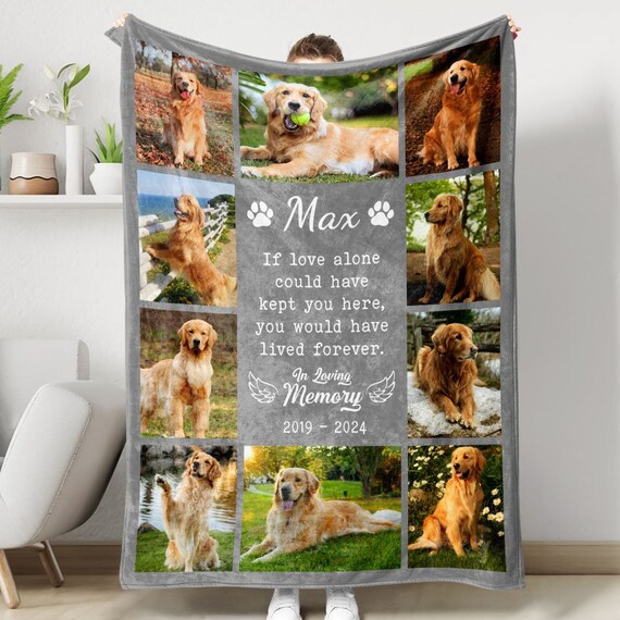 Personalized Dog Memorial Gift, Custom Dog Blanket, Pet Sympathy Gift, Pet Keepsake Gift, Dog Loss Memory Gift, Loss Of Dog Memorial Blanket