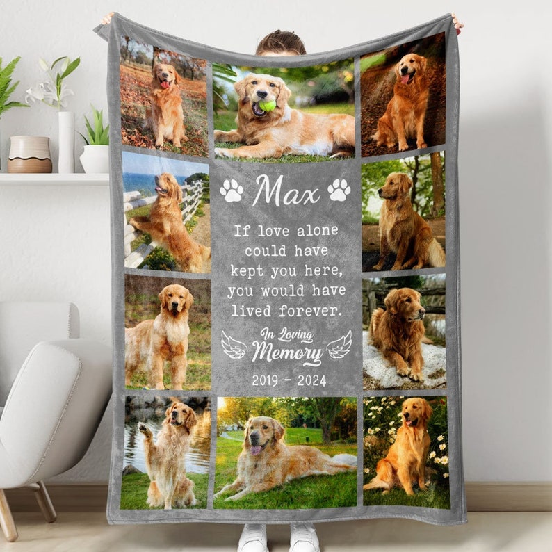 Personalized Dog Memorial Gift, Custom Dog Blanket, Pet Sympathy Gift, Pet Keepsake Gift, Dog Loss Memory Gift, Loss Of Dog Memorial Blanket