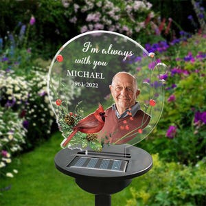 Personalisiertes Solarlicht, personalisiertes Solarlicht, Gedenkgeschenkidee, liebevolles Erinnerungsgeschenk, Beileidsverlust eines geliebten Menschen