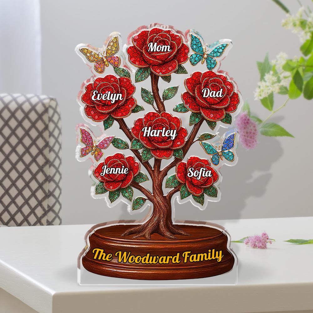 Custom Family Tree Acrylic Plaque With Names, Personalized Butterfly ...