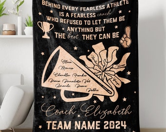Cheer Coach Blanket, Custom Soft Cozy Sherpa Fleece Blankets, Gift for Cheer Coach, Birthday Gift For Friend, Sister
