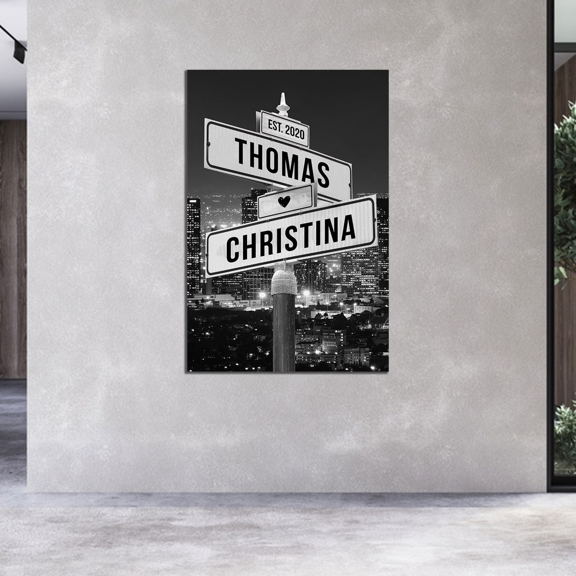 Vintage Street Sign Personalized Name Family Canvas, Custom Name Sign ...