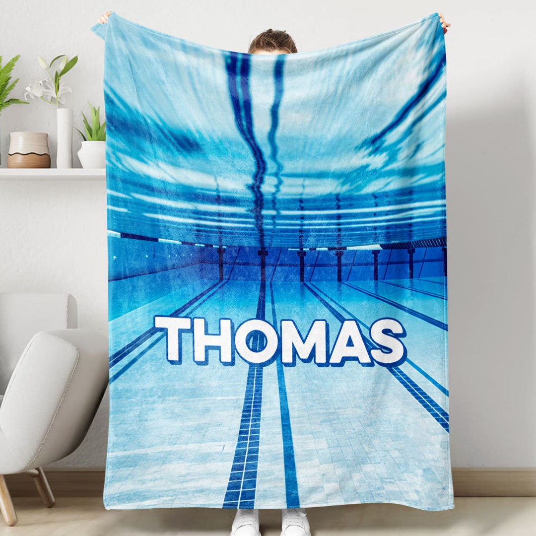 Personalized Swimming Blanket, Swimming Pool Custom Name Blankets, Swim ...