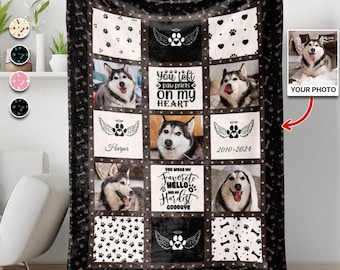 Custom Pet Memorial Blanket, Personalized Dog Photo Quilt, Pet Loss Gift, Dog Lover Keepsake, Bereavement Blanket for Pet Owner