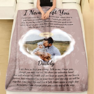 Personalized I Never Left You Memorial Blanket, Memorial Photo Blanket, Loss Of Loved One Blanket Gifs, Sympathy Blanket, In Heaven Blanket image 4