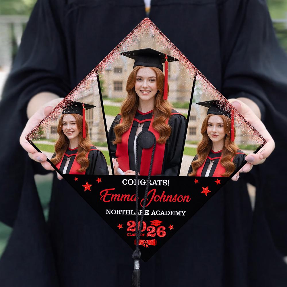 Custom Photo Graduation Cap Topper, Personalized Name Grad Cap Decor ...