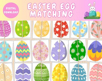 Easter Egg Matching Game, Preschool Printable Activity (Digital Download)
