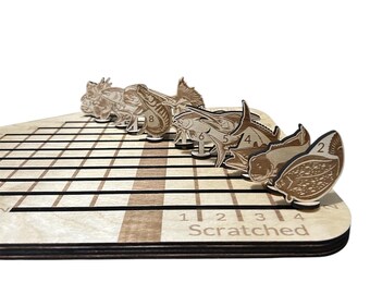 Heirloom Wooden Horse Race Game with sport fish