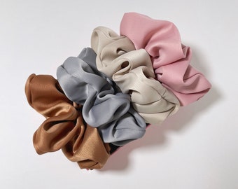 Bridesmaid Scrunchies Silk Satin Soft Hair Scrunchies Textured Fabric Hair Accessories for Her