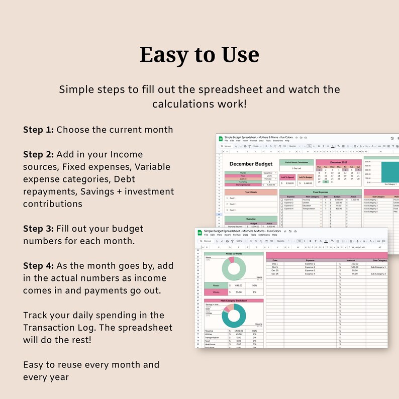 Monthly Budget Template Google Sheets Budget Planner Financial Tracker ...