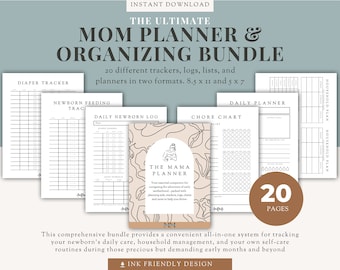 Mom Planner and Organizer for Pregnancy Gift for New Mom Organizer Baby Shower Gift for Expecting Mama Printable Newborn Trackers for Infant