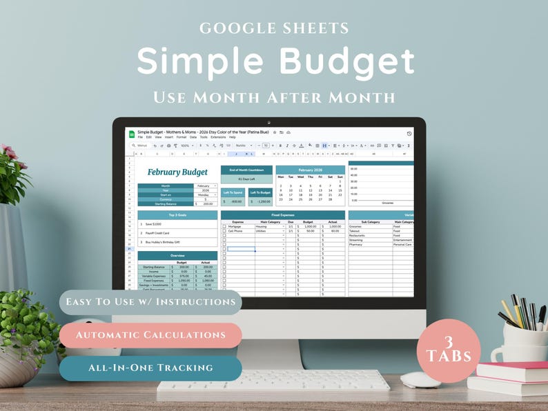 Budget Template Digital Budget Planner Spreadsheet Google Sheets ...