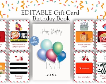 Editable Birthday Gift Card Holder Template (Digital Download)