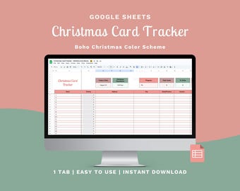 Christmas Card Tracker Google Sheet, Holiday Address Manager (Digital Download)