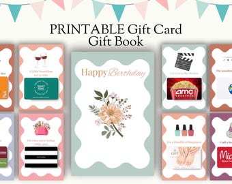 Printable Gift Card Book, DIY Birthday Gift Template (Digital Download)