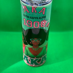 Alpha Kappa Alpha Skinny 20Oz Tumbler, Soror Gift, Christmas Gift, Gift for Her, Birthday Gift
