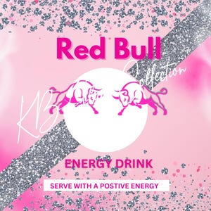 RedBull Pink Glitter Canva Editable Templet