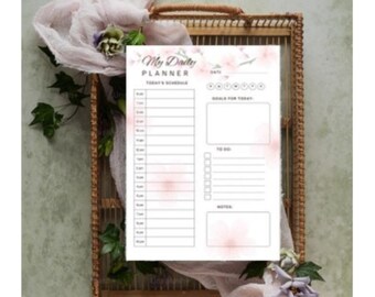 Digital printable daily planner, weekly printable, daily to-do list, daily organisation, daily printable template self-care planner