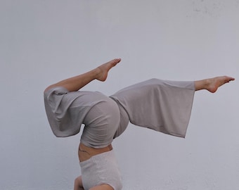 Handmade Viscose Palazzo Pants: Flowy Wide Leg, Stretch Jersey