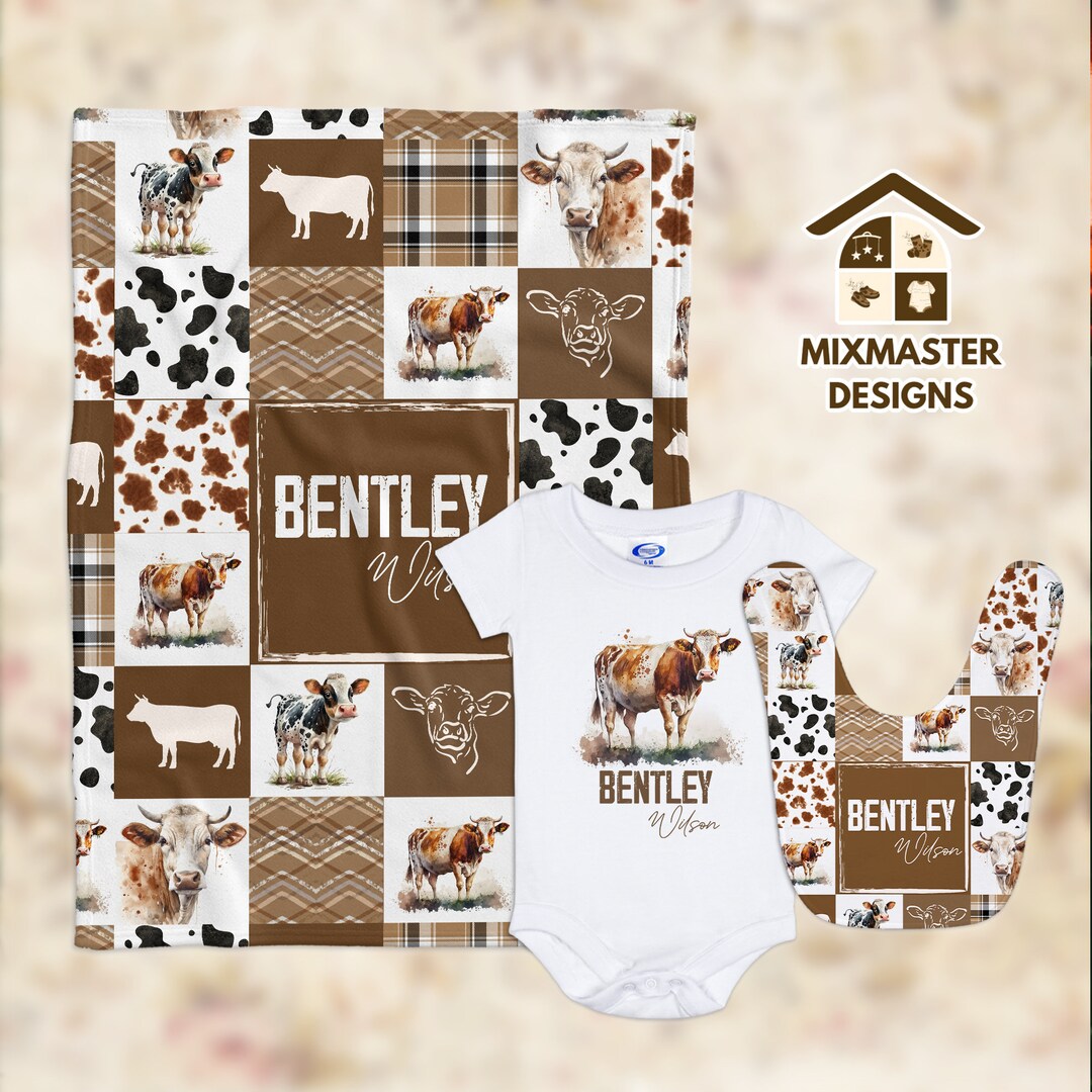Personalized Cow Baby Blanket Baby Highland Cow Blankets Etsy